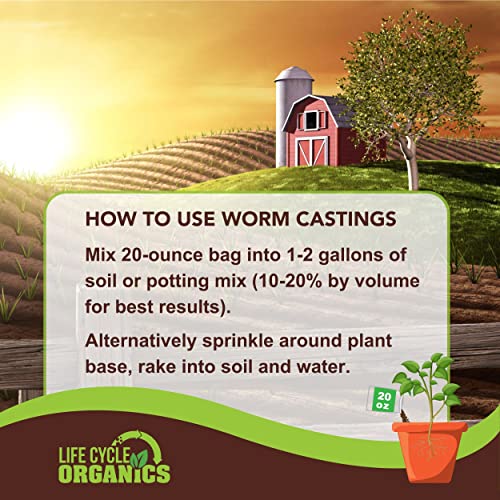 20 oz 100% Organic Worm Castings – Natural Superfood for Plant Growth, Root Development & Growing Healthier, Stronger Crops – Non Toxic & Kind to Soil – Resealable Zip Pouch - view 4