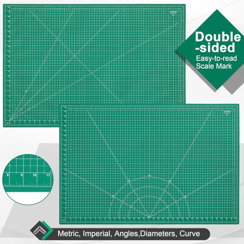 Density-upgraded 24" x 36" Large Self Healing Sewing Mat, Rotary Cutting Mat 5-Ply Cut Board for Crafts Hobby Project, Scale Size 24" x 36", A1, Green - view 5