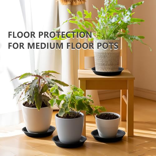 6 Pack 12 Inch Black Plant Drip Trays, Heavy Duty PP Saucers for Pots - view 4