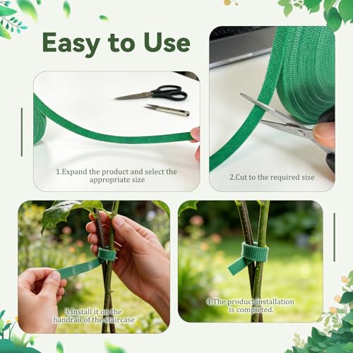 50FT Nylon Garden Tie Plant Tape Supports for Climbing Plants Green - view 5