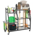 Garden Tool Organizer Stand, Garage Tool Storage Rack with Wheels