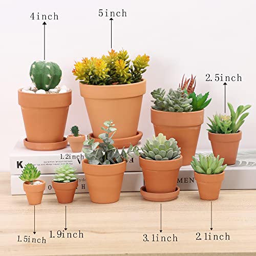 2.5 inch Terracotta Pots with Drainage Holes,Small Mini Clay Ceramic Pottery Planter,Cactus Flower Terra Cotta Pots,Succulents Nursery Pots for Indoor/Outdoor Plants,Crafts,Wedding-12 Pack - view 5