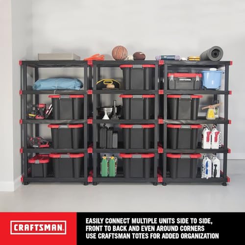 Craftsman 5-Tier Heavy Duty Plastic Storage Shelves, Garage Organization - view 4