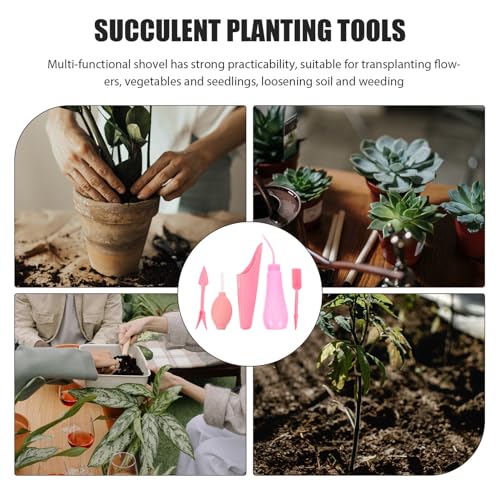 Pink PVC Succulent Planting Tools Set, Anti-Rust Gardening Kit - view 3