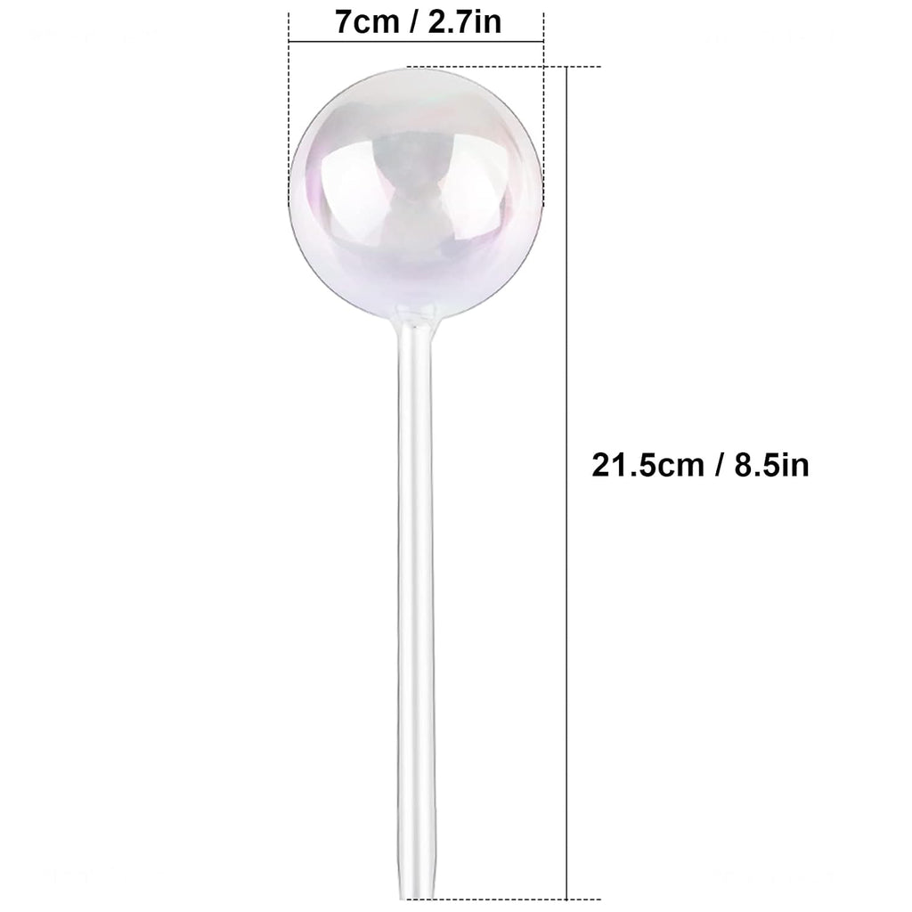[6 PCS] Light iridescent rainbow gradient color clear glass self-watering system spikes, automatic plant waterer bulbs - view 2