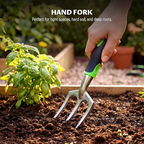 Gardening Tool Set, Heavy Duty Aluminum Alloy Hand Tools, Ergonomic Handle Design, Ideal Gardening Gifts for Women, Men, Mom and Dad - view 7