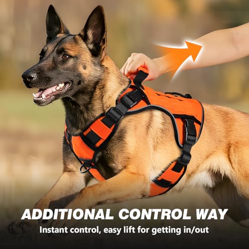 Orange Tactical Dog Harness for Large Dogs,No Pull Dog Harness - view 2