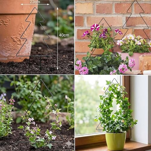 Christmas Tree Shape Plant Trellis for Climbing Plants, Metal Garden Support Frame for Indoor Potted Plants, Decorative Vine Stand for Holiday and Everyday Use - view 6