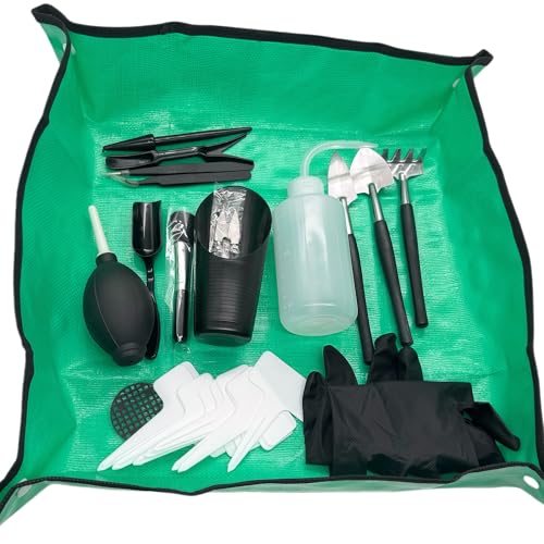 35PCS Mini Succulent Tools Set, 19.7" Thickened Repotting Mat & Plant Tag, Garden Hand Transplanting Miniature Planting Indoor Fairy Care, Potting, Cactus, Houseplant Bonsai Tool Kit - view 3