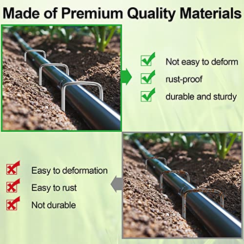 24 Pack Garden Stakes, U-Shaped Tent Stakes, Galvanized Landscape Staples, Ground Stakes, for Landscaping Securing Weed Barrier Fabric, Irrigation Tubing, Holding Fence, Tarpaulin - view 4