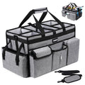 Extra Large Cleaning Caddy Bag with Rigid Support Board, Cleaning Organizer Tote with Detachable Divider, Adjustable Shoulder Strap & Waist Belt, Cleaning Supply Carrier for Cleaners & Housekeepers