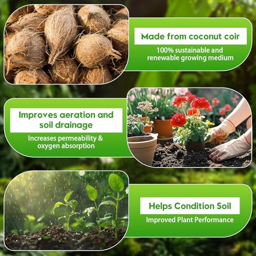 Coco Coir Bricks - Compressed Coconut Fiber Substrate for Plants, Gardening, Potting Mix. Low EC & Balanced pH Natural Growth Medium for Seed Starting, Herbs, and Gardening (12PCS) - view 6
