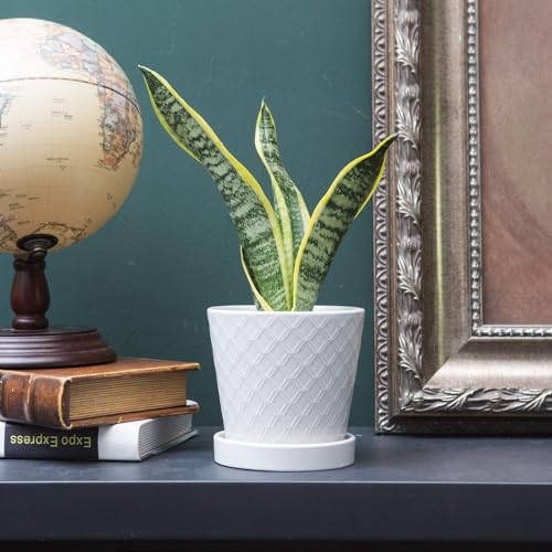 5in Ceramic Flower Pots Set of 4 Plant Pot with Drainage Hole - view 2