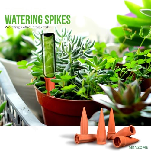 Plant Watering Stakes, 8pcs Terracotta Self Watering Spikes Plant Watering Devices for Wine Bottles Vacation Automatic Plant Waterers for Indoor & Outdoor Plants - view 7