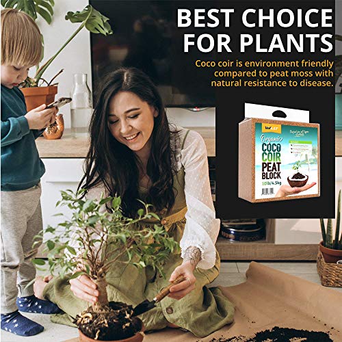 Coco Coir Brick 10 LB, Coconut Coir for Plants - Expands to 75 Quarts - view 3