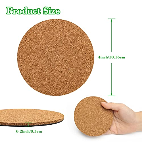 6 Pieces Round Cork Mat for Plants, 4 Inches - view 2