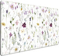 Cute Flower Mouse Pad Aesthetic Desk Mat Plants Large Extended Gaming Mousepad Floral XXL Desk Pad Keyboard and Mouse Mat 31.5''x15.75'', Desktop Decor Protectors Mats for Women Office Girl Gamer