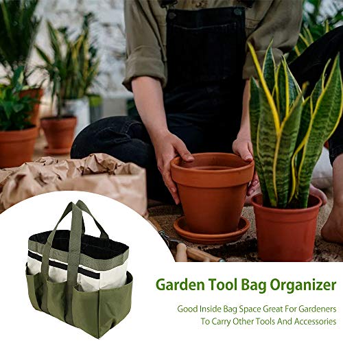 Garden Tool Bag Organizer, Tote Storage Bag with 8 Pocket, Heavy Duty Oxford Garden Tote Caddy, Gardening Tool Kit Holder for Indoor and Outdoor, Gifts for Men Women - view 4