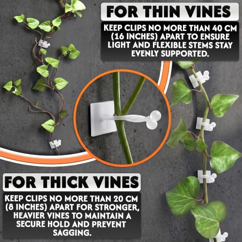100 Pcs Plant Clips for Climbing Plants, Vines, Pothos and Ivy (White) - view 6