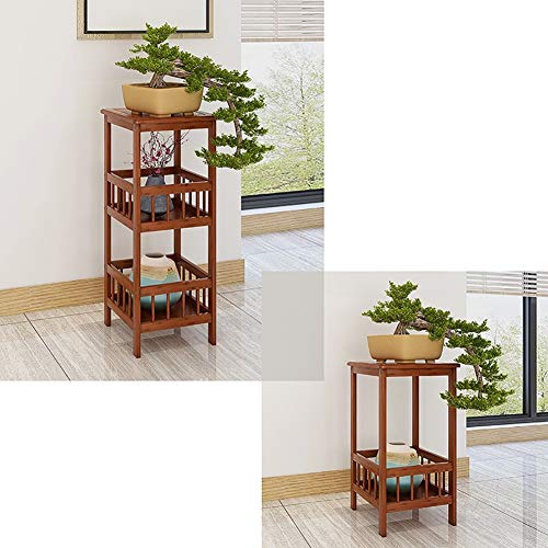 Multi-Layered Flower Shelf Floor-Standing Solid Wooden Plant Stand Plant Storage Rack with Guardrail 2 Layer - view 3