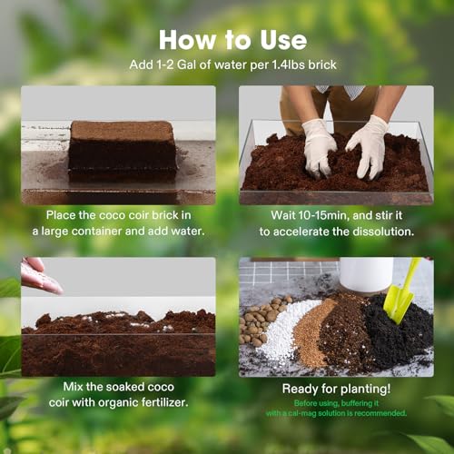 Coco Coir Brick, 1.4lbs 100% Natural Organic Coconut Fiber - view 5