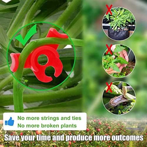 30-Pack 90° Plant Training Clips, Red Plant Clips - view 2