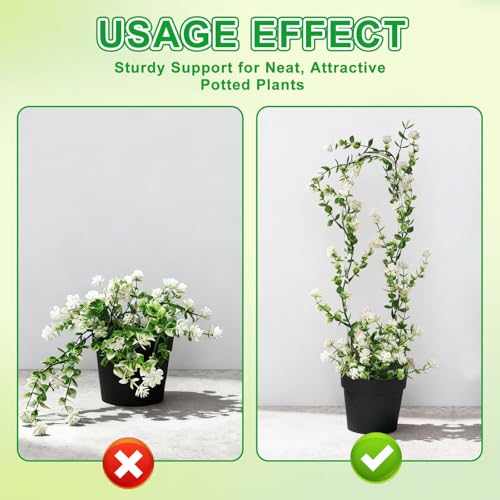 6 Pack Plant Trellis for Hoya Pothos, 3 U-Shaped & 3 Round Indoor Plant Trellis, Rustproof Acrylic Climbing Plant Support for Vines Flowers Potted Plants - view 4
