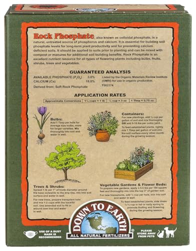 Organic Rock Phosphate - Calcium Phosphate Plant Food for Flower Beds and Vegetable Gardens 0-3-0, 5 lb - view 2
