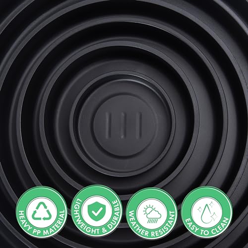 10" Heavy-Duty Plastic Plant Saucer, Black, 21-B-10-1 - view 4