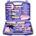 12-Piece Gardening Tools Set with Hard Storage Case, Purple