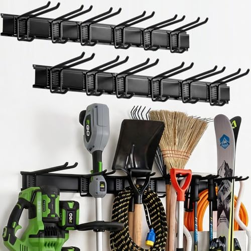 96-Inch Heavy Duty Wall Mount Garden Tool Organizer for Garage
