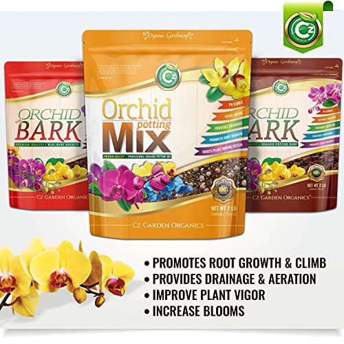 Orchid Potting Mix - Made in USA - Premium Grade Recipe for Proper Root Development - Phalaenopsis, Cattleyas, Dendrobiums, Oncidiums and More! Fir Bark, Charcoal, Coconut Husk, Clay Pebbles - view 3