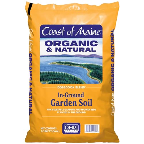 Organic & Natural Cobscook Blend In-Ground Garden Soil - Multi-Use In Ground Garden Soil with Compost & Sphagnum Peat Moss - Annual & Perennial Flower Beds, or Lawn Care (2 cu ft)