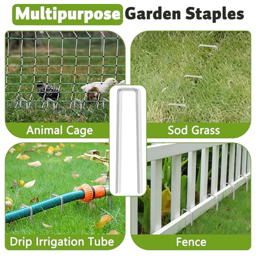 Heavy Duty 12 Inch Galvanized Landscape Staples Stakes, 15 25 50 100 Pack 8 Gauge Garden Metal Stakes, Ideal for Weed Barrier Stakes, Drip Irrigation Tubing, Landscape Fabric, Lawn(25, 12inch) - view 6