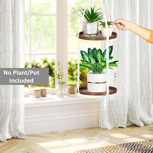 2-Tier Plant Hanger Indoor, Hanging Plant Shelf (12") - view 5