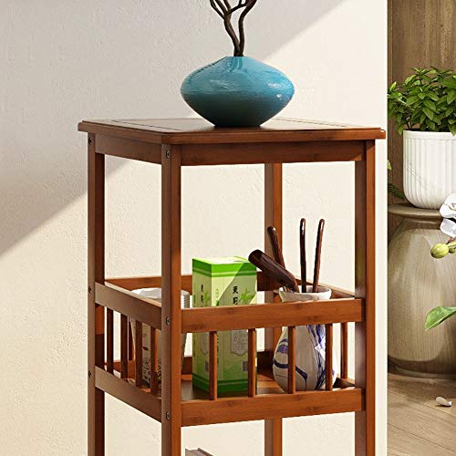 Multi-Layered Flower Shelf Floor-Standing Solid Wooden Plant Stand Plant Storage Rack with Guardrail 2 Layer - view 5