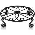 12"x3.1" Black Plant Stand for Flower Pot Heavy Duty Potted Holder Indoor Outdoor Metal Rustproof Iron Garden Container Round Supports Rack for Planter Bronze,Pumpkin Stand Outdoor