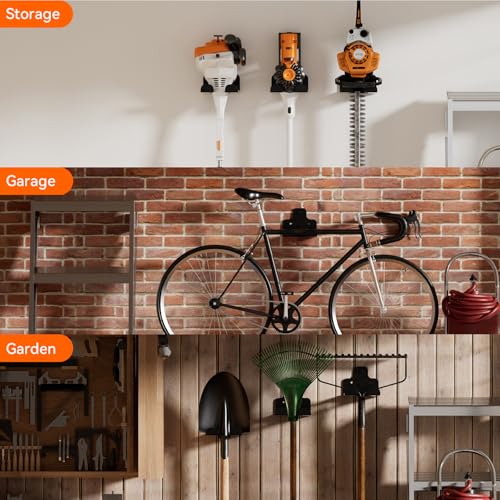 Garage Organizer Trimmer Rack Wall Mount, Weedeater Hanger, Black, 1 Pack - view 3