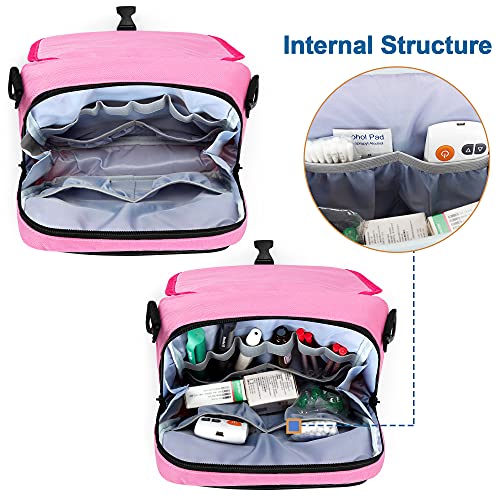 Diabetic Travel Case for Insulin Pen and Medical Supplies, Pink - view 2