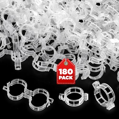 180 Pcs Plant Support Clips, Clear Plastic Trellis Clips, Garden Clips, Vegetable Clips, Vine Tomato Clips for Plants Support, Plant Clips for Climbing Plants to Grow Upright & Healthier - view 2