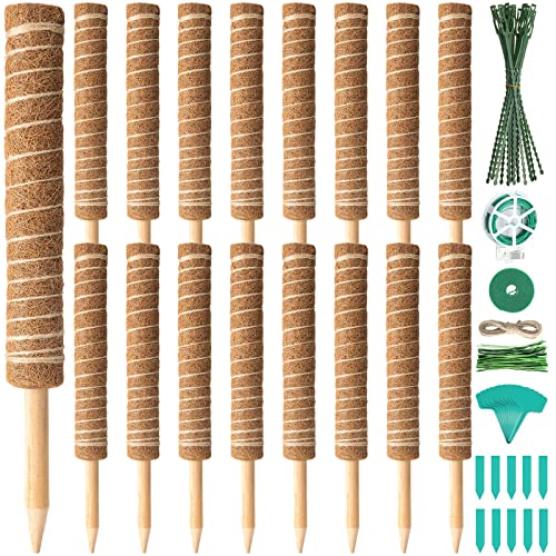 16 Pack Moss Pole for Plants Monstera 264 Inch Bendable Plant Pole Sticks