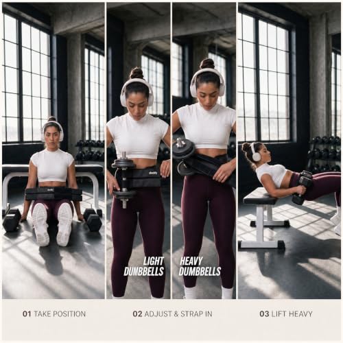 Hip Thrust Belt for Dumbbells Heavy, Kettlebells & Plates - view 6