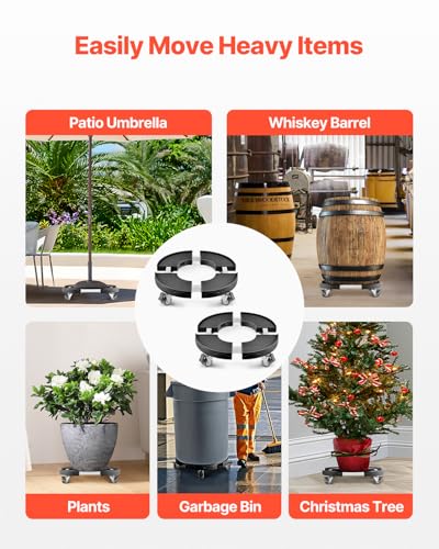 Plant Caddy with 4 Lockable Wheels, 15-22.8’’ Adjustable Large Plant Dolly Cart, 440lbs Weight Capacity, Multifunctional Cart for Trash Can, Patio Umbrella, Large Planter, Flower Pots, 2 Packs - view 5