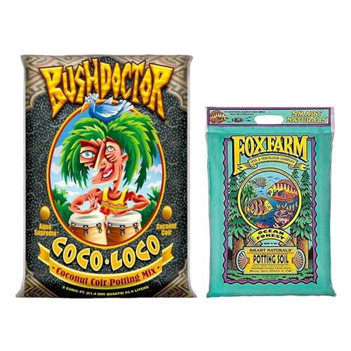 Bush Doctor Coco Loco 2cu ft Potting Mix + Ocean Forest 12qt Potting Soil Bundle - for Garden Plants and Flowers