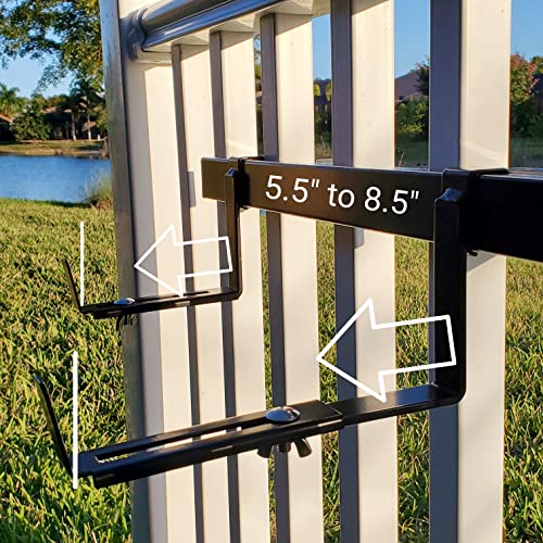Universal Adjustable 20” Planter Box Bracket Kit Includes 2 Heavy Duty Bottom Adjustable 5.5 to 8.5” Brackets Holds up to 30” Long Planter Box for Vertical Spindled Deck Railings - view 5