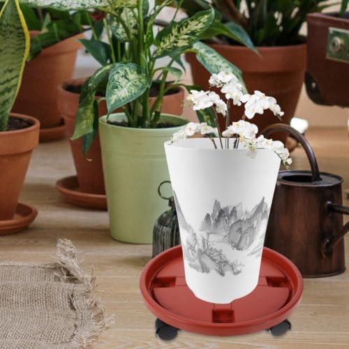 Rolling Planter Tray with Wheels, PP Plant Stand for Heavy Pots - view 4