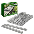 50 Pack 8 Inch Landscape Staples 11 Gauge Heavy Duty Galvanized Garden Stakes, Sod Pins for Securing Weed Barrier Fabric, Artificial Turf, Drip Irrigation, Lawn Edging & Outdoor Ground Cover