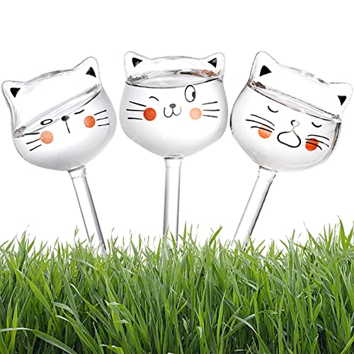 6 Pieces Self Watering Bulb, Glass Plant Watering Globes, Hand Blown Cat Shape Automatic Watering Spike Device for Indoor and Outdoor Plants - view 5