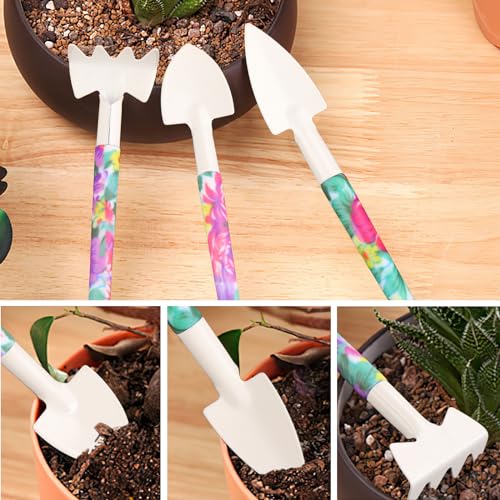 Garden Tools Set, 10 Pieces Gardening Tools with Floral Print, Ergonomic Handle Trowel Rake Weeder Pruner Shears Sprayer, Garden Hand Tools with Carrying Case Gardening Gifts for Women Father - view 5