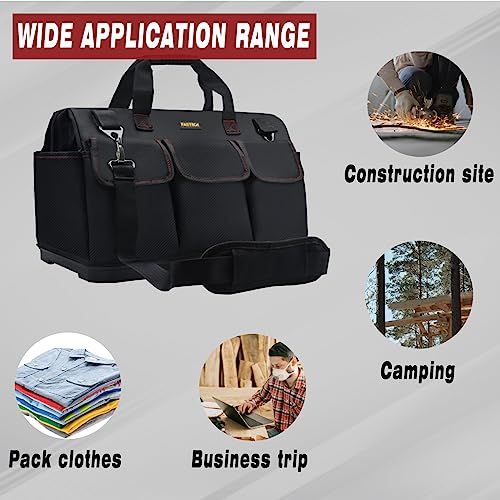 20-inch Heavy Duty Bottom Tools Bag with Wide Mouth for Tool Storage, Carrier and Organizer, Tool Bag for Men, Wide Mouth Tool Bags with Inside Pockets (20 Inch) - view 6